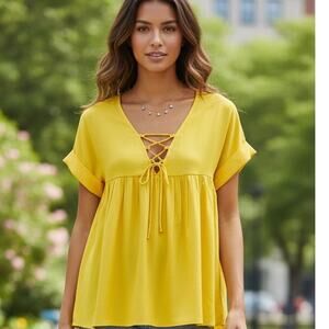 NWT Asos lace up babydoll blouse